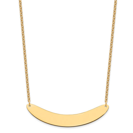 Sterling Silver/Gold-plated Large Curved Blank Bar Necklace