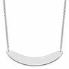 Sterling Silver/Rhodium-plated Large Curved Blank Bar Necklace
