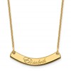 14k Yellow Gold Small EDWARDIAN SCRIPT Curved Bar Necklace