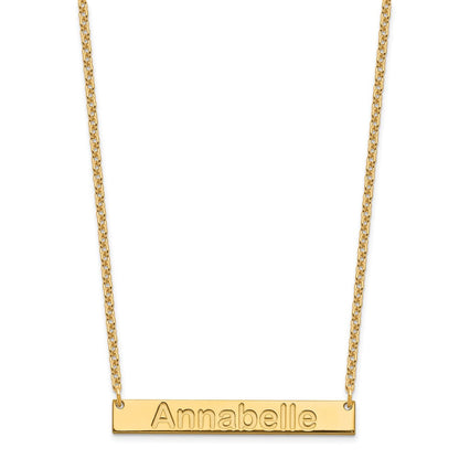 Sterling Silver/Gold-plated Medium ARIAL ROUNDED Bar Necklace