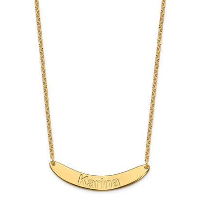 SS/Gold-plated Medium ARIAL ROUNDED Curved Bar Necklace