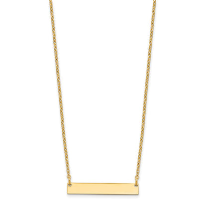 Sterling Silver/Gold-plated Small Blank Bar Necklace