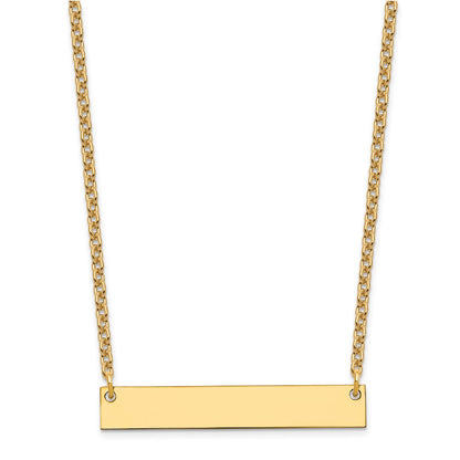 Sterling Silver/Gold-plated Medium Blank Bar Necklace
