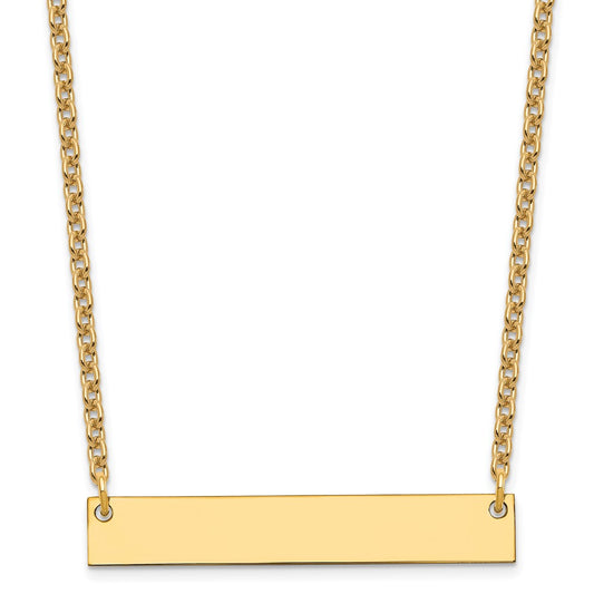 Sterling Silver/Gold-plated Medium Blank Bar Necklace
