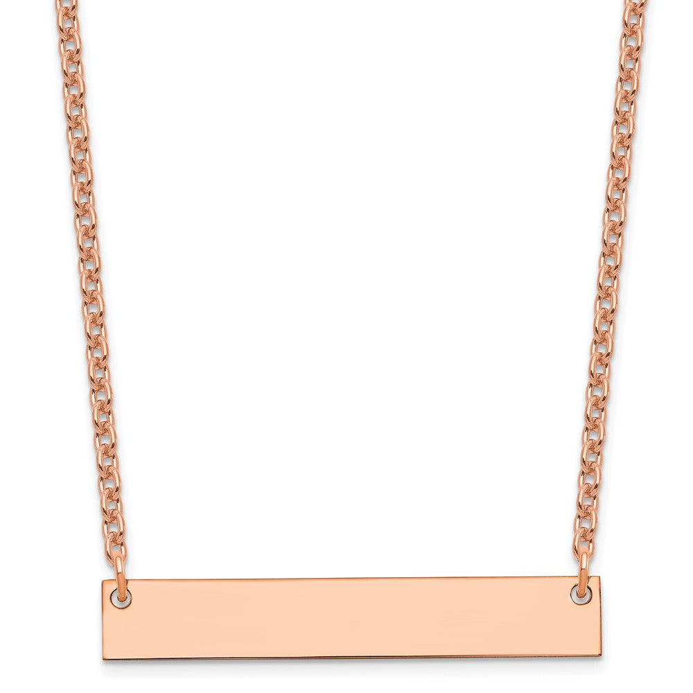 Sterling Silver/Rose-plated Medium Blank Bar Necklace