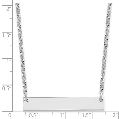Sterling Silver/Rhodium-plated Medium Blank Bar Necklace