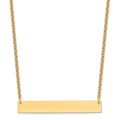 Sterling Silver/Gold-plated Large Blank Bar Necklace