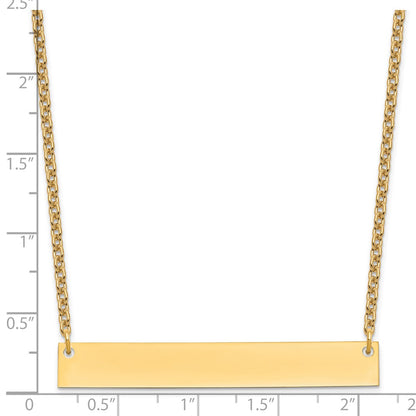 Sterling Silver/Gold-plated Large Blank Bar Necklace
