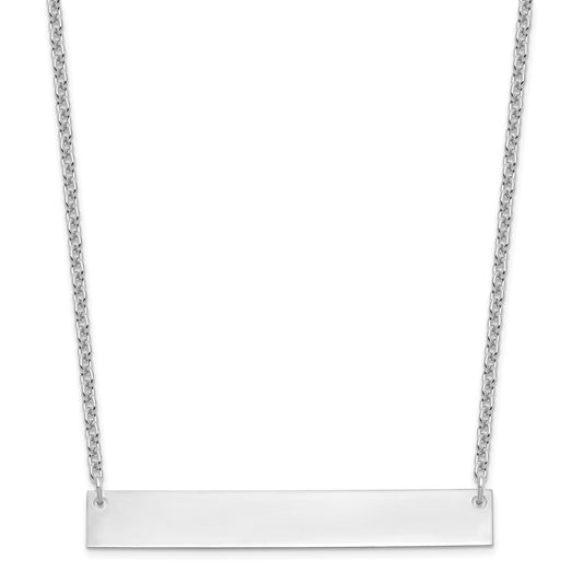 Sterling Silver/Rhodium-plated Large Blank Bar Necklace