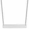 Sterling Silver/Rhodium-plated Large Blank Bar Necklace