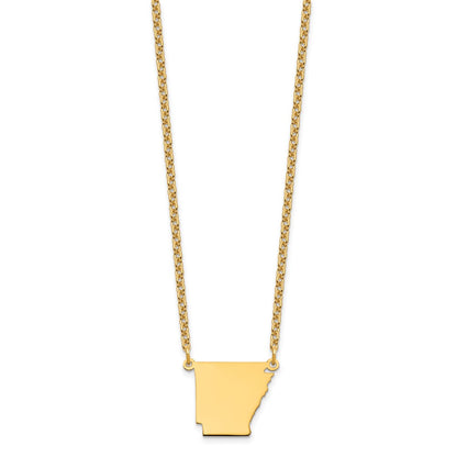 Sterling Silver/Gold-plated Arkansas State Necklace