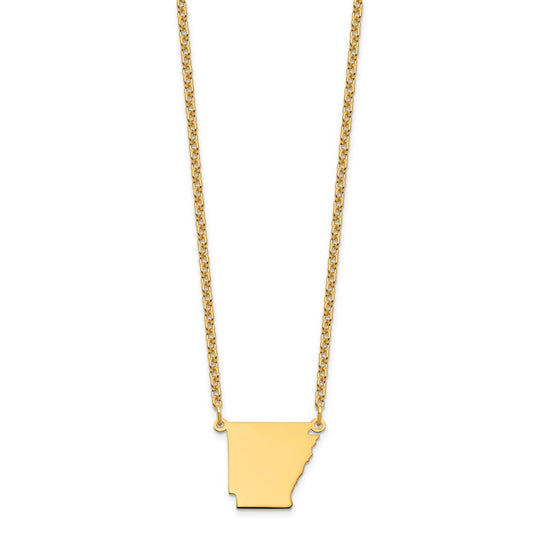 Sterling Silver/Gold-plated Arkansas State Necklace