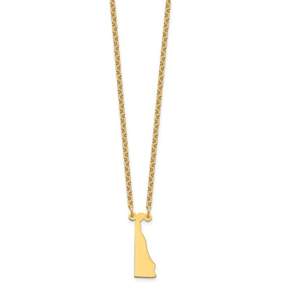 Sterling Silver/Gold-plated Delaware State Necklace