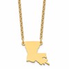 Sterling Silver/Gold-plated Louisiana State Necklace