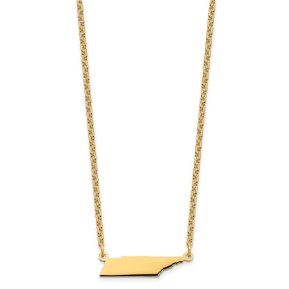 Sterling Silver/Gold-plated Tennessee State Necklace