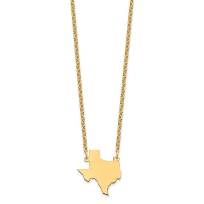 Sterling Silver/Gold-plated Texas State Necklace