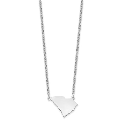 Sterling Silver/Rhodium-plated South Carolina State Necklace