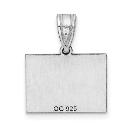 Sterling Silver/Rhodium-plated Colorado State Pendant