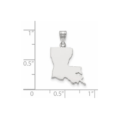 Sterling Silver/Rhodium-plated Louisiana State Pendant