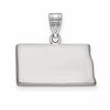 Sterling Silver/Rhodium-plated North Dakota State Pendant