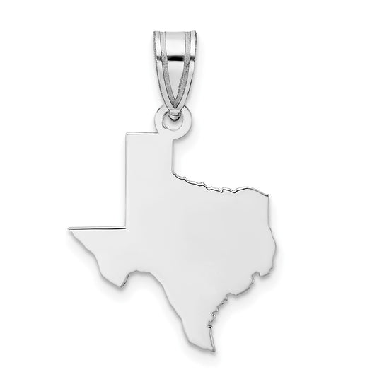 Sterling Silver/Rhodium-plated Texas State Pendant