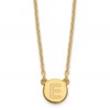 Sterling Silver Gold-plated Tiny Circle Block Letter E Initial Necklace