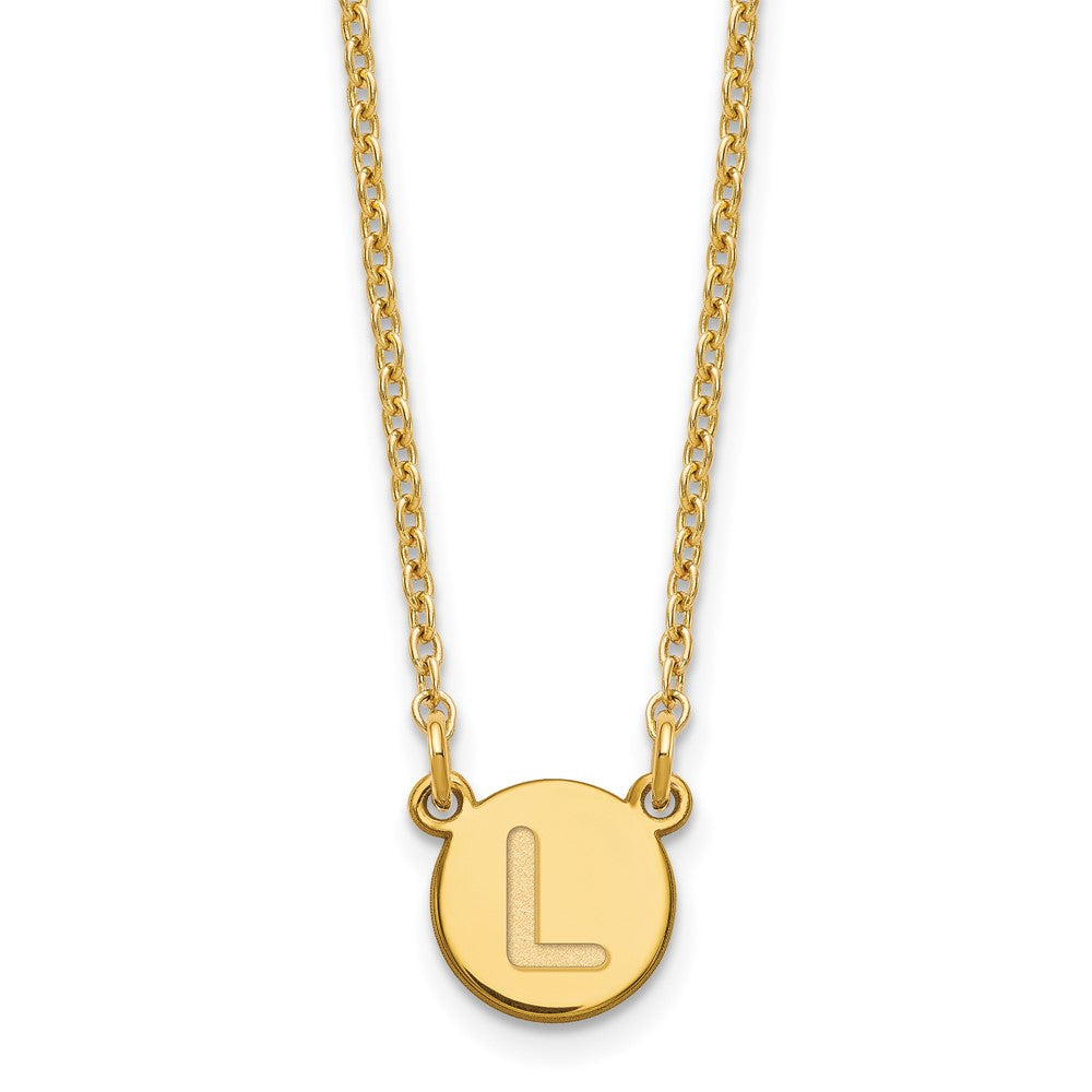 Sterling Silver Gold-plated Tiny Circle Block Letter S Initial Necklace