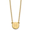 Sterling Silver Gold-plated Tiny Circle Block Letter N Initial Necklace