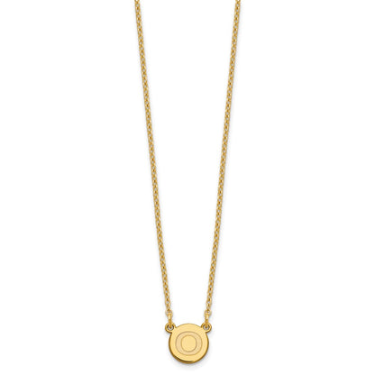 Sterling Silver Gold-plated Tiny Circle Block Letter O Initial Necklace