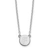 Sterling Silver Rhodium-plated Tiny Circle Block Letter F Initial Necklace