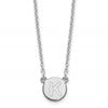 Sterling Silver Rhodium-plated Tiny Circle Block Letter K Initial Necklace