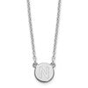 Sterling Silver Rhodium-plated Tiny Circle Block Letter N Initial Necklace