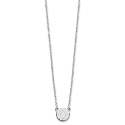 Sterling Silver Rhodium-plated Tiny Circle Block Letter O Initial Necklace