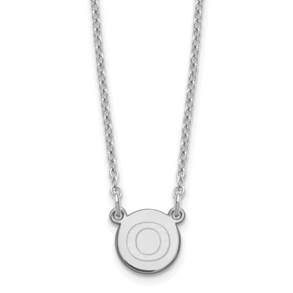 Sterling Silver Rhodium-plated Tiny Circle Block Letter O Initial Necklace