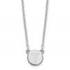 Sterling Silver Rhodium-plated Tiny Circle Block Letter T Initial Necklace