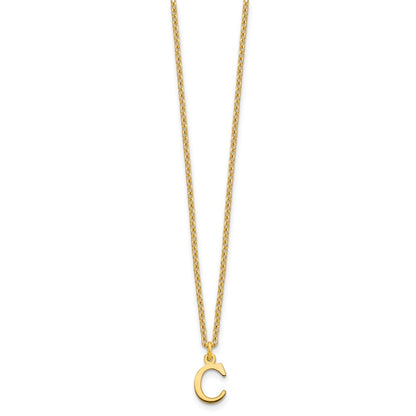 Sterling Silver Gold-plated Cutout Letter C Initial Necklace