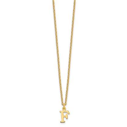 Sterling Silver Gold-plated Cutout Letter F Initial Necklace