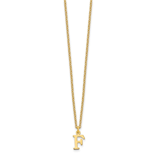 Sterling Silver Gold-plated Cutout Letter F Initial Necklace