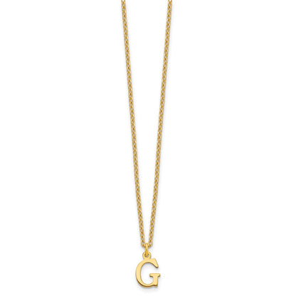 Sterling Silver Gold-plated Cutout Letter G Initial Necklace