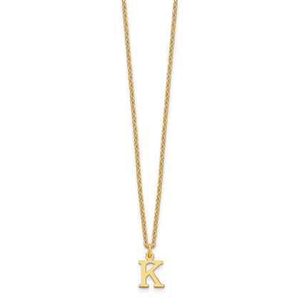 Sterling Silver Gold-plated Cutout Letter K Initial Necklace