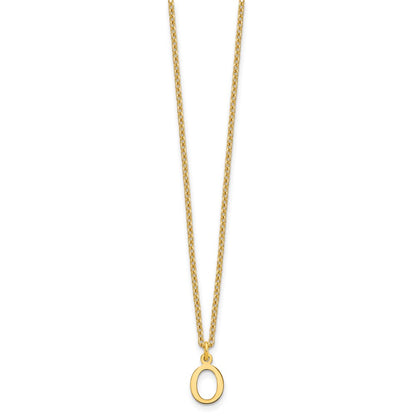 Sterling Silver Gold-plated Cutout Letter O Initial Necklace