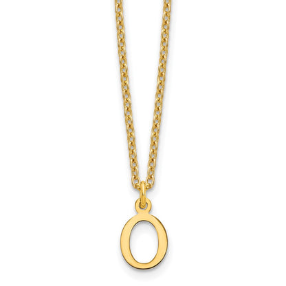 Sterling Silver Gold-plated Cutout Letter O Initial Necklace