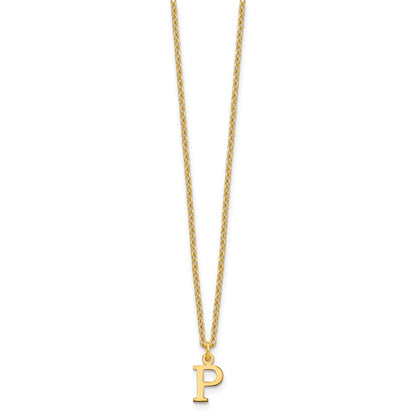 Sterling Silver Gold-plated Cutout Letter P Initial Necklace
