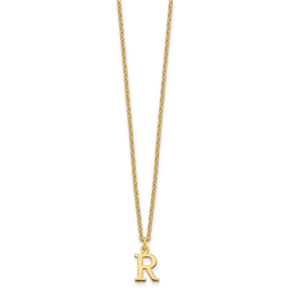 Sterling Silver Gold-plated Cutout Letter R Initial Necklace