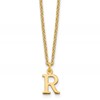Sterling Silver Gold-plated Cutout Letter R Initial Necklace