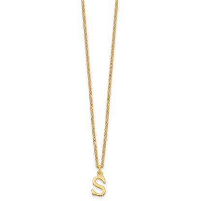 Sterling Silver Gold-plated Cutout Letter S Initial Necklace