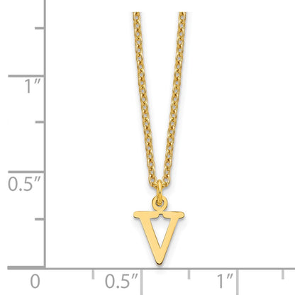 Sterling Silver Gold-plated Cutout Letter V Initial Necklace