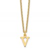 Sterling Silver Gold-plated Cutout Letter V Initial Necklace