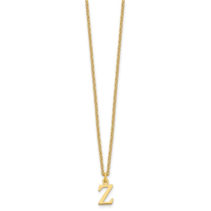 Sterling Silver Gold-plated Cutout Letter Z Initial Necklace