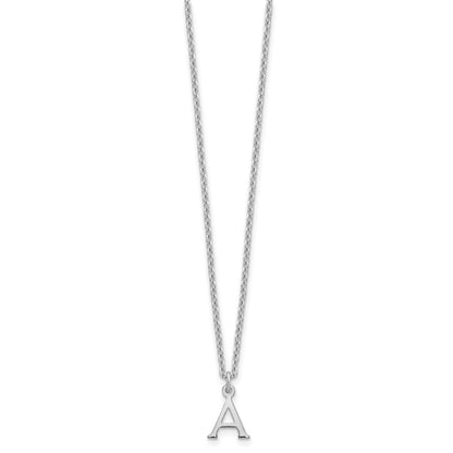 Sterling Silver Rhodium-plated Cutout Letter A Initial Necklace